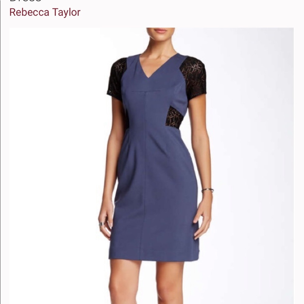 Rebecca Taylor ponte and lace dress size 0 NWT